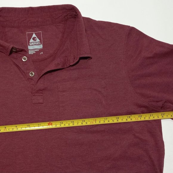 Gerry Polo Shirt Maroon Short Sleeve Mens Size L - Picture 7 of 9
